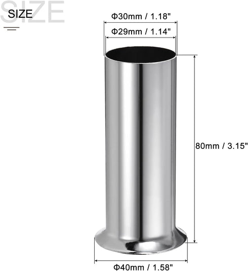 3 Inch Bulb Pack 6 MECCANIXITY Candle Socket Covers, Tall Chandelier Sleeves Light Base Holder, Silver