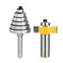 Yakamoz 1/2 Inch Shank Rabbeting Router Bit Set, 6 Bearings for Multiple Depths
