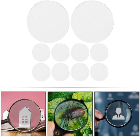 3D Set 6 Double Convex Lens Magnifying Glass of Optical Lenses for Science Education Physics Experiments and Teaching