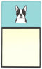 Large Multicolor Checkerboard Blue Boston Terrier Sticky Note Holder by Carolines Treasures