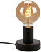 E26 E27 Industrial Table Lamp Base, Mini Short Desk Lamp Without Shade, Simple Metal Edison Light Bulb Stand (Black)