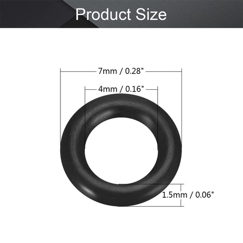 Othmro 30pcs Nitrile Rubber O-Rings,1.5mm Wire Dia 4mm Inner Dia 7mm OD Metric Sealing Nitrile NBR Rubber Washers for Oil or Air Sealing,Professional Plumbing,Car Repair,Air or Gas Connections Black