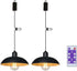 2X Battery Operated Outdoor Chandelier for Gazebo Pendant Light Industrial Hanging Lamp