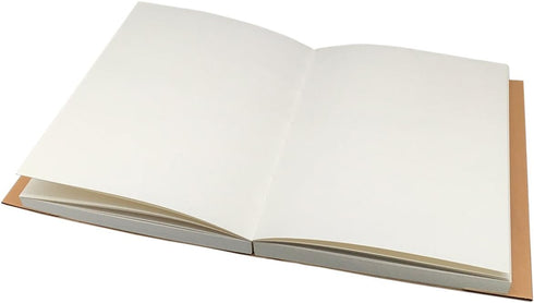 Kraft Cover Drawing Notebook & Sketchbook – Set of 2 Blank Sketch Books, 128 Sheets/256 Pages, A5 Size, 180 Degree
