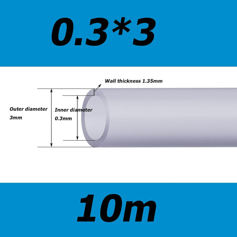 WOFICRET 10m,Clear,0.3mm*3mm Silicone Tubing Food Grade Silicon Tube Flexible High Temp Silicone Hose for Home Brewing