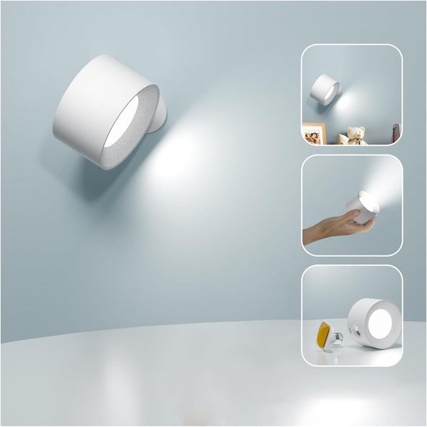 Deyagoo LED Wall Sconce, Wall Mounted Lamp with Rechargeable Battery Operated 3 Color