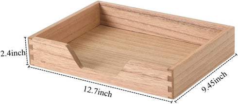 Wood Letter-Size Tray for Office Desktop Organizer, Wooden Front-Load Documents Tray for Mail, Paper, File, Magazine