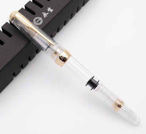 czxwyst Toso 618 Fountain Pen, Transparent with Golden Clip