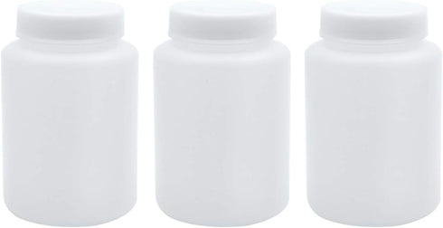 Sscon 3Pcs 500ml Plastic Wide Mouth Laboratory Reagent Bottles, Sample Sealing Bottles in White