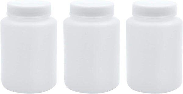 Sscon 3Pcs 500ml Plastic Wide Mouth Laboratory Reagent Bottles, Sample Sealing Bottles in White