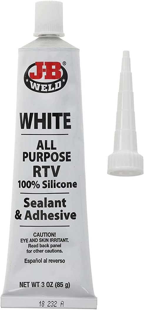 J-B Weld 31312 All-Purpose RTV Silicone Sealant and Adhesive, White - 3 oz.