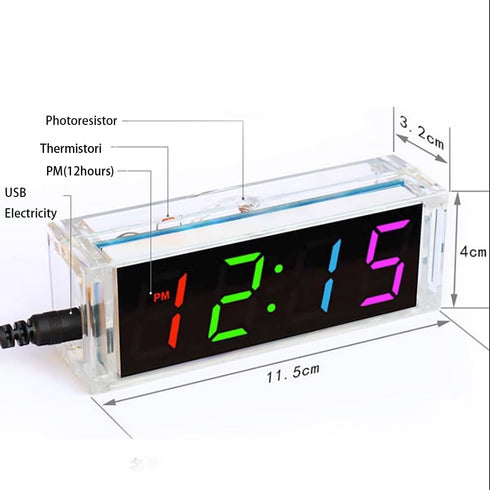 Gikfun Colorful Digital LED Electronic Alarm Clock, DIY Kits Soldering Practice Learning Project EK1973
