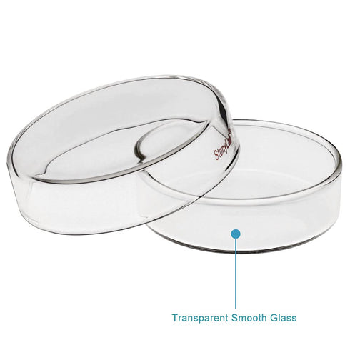stonylab 10pk Glass Petri Dishes, 60x15 mm Autoclavable Borosilicate Glass Cell Culture Dishes
