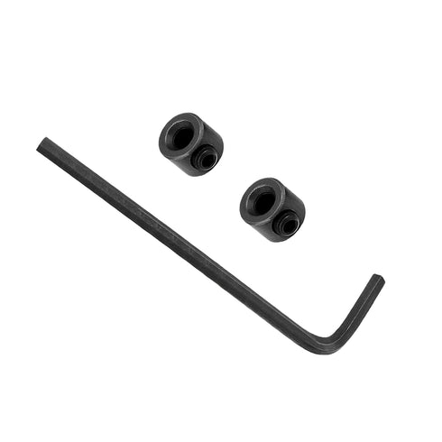 uxcell Drill Bit Stop Set 4mm/5mm I.D. Carbon Steel Bit Depth Holder with Hex Wrench for Woodworking Tool Kit