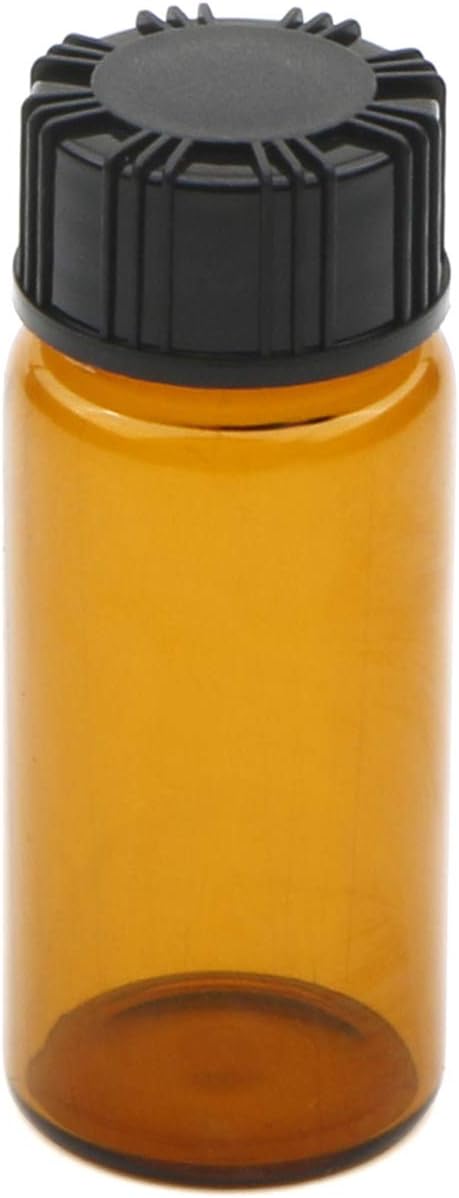 Clear and Brown Glass Vials - Liquid Sampling Sample Bottles, Screwcap Lab Capacity 10 ml (Pack of 15)