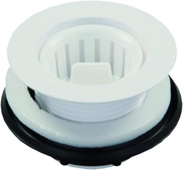 JR Products 95015 Strainer with Threaded Basket - White by JR Products