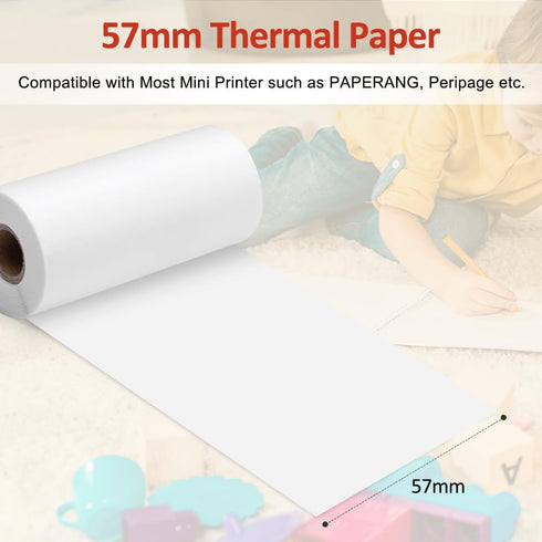 6 57mm 30mm, 6 Packs Color Mini Printer Sticker Thermal Printer with Rolls of PaperCan be Used to Print Photos