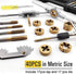 40PCS Set, GCr15 Azuno Metric Tap and Die Titanium Coated Bearing Steel with T-Handle/Wrench/Gauge/Screwdriver