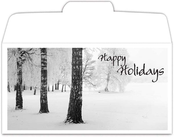 BankSupplies Holiday Currency Envelopes | 7W x 3-5/8H | 500 Pack | Happy Holidays Gift Envelopes for Cash | Durable