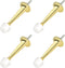 HOMOTEK 4 Pack Heavy Duty Solid Rigid Door Stop - Zinc Die Cast Door Stopper with Soft Rubber Tip, Gold