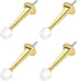 HOMOTEK 4 Pack Heavy Duty Solid Rigid Door Stop - Zinc Die Cast Door Stopper with Soft Rubber Tip, Gold