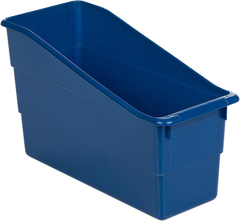 Really Good Stuff Durable Book and Binder Holder, Single Bin, Navy, 5 ½” x 12 ½” x 7 ½” for Classroom Storage