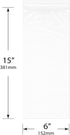 Plymor 6" x 15" Reclosable Plastic Bags (Pack of 200) - 2 Mil Zipper