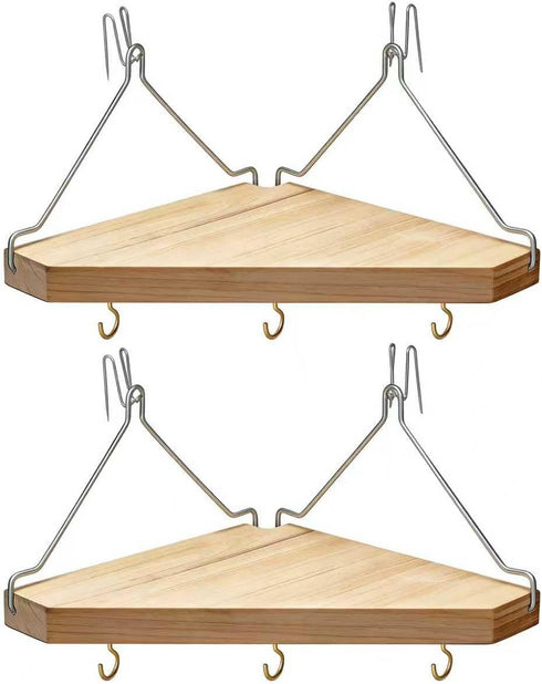 SFXENLK 2-Pack Cubicle Shelf for Fabric Walls, Wooden Cubicle Corner Shelf with Cable