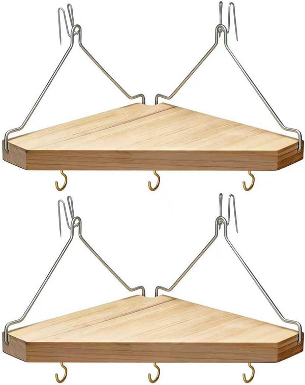 SFXENLK 2-Pack Cubicle Shelf for Fabric Walls, Wooden Cubicle Corner Shelf with Cable