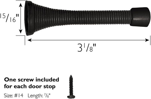 Design House Spring Door Stop Wall Protector with Rubber Tip, Oil Rubbed Bronze Solid Steel Stoppers, 10-Pack, 181719