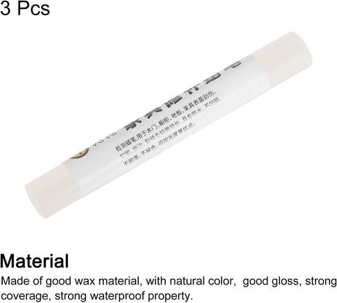 3Pcs uxcell Furniture Repair Crayons, - Wood Wax Filler Stick, Furniture Markers Touch Up - for Scratches Holes Tables