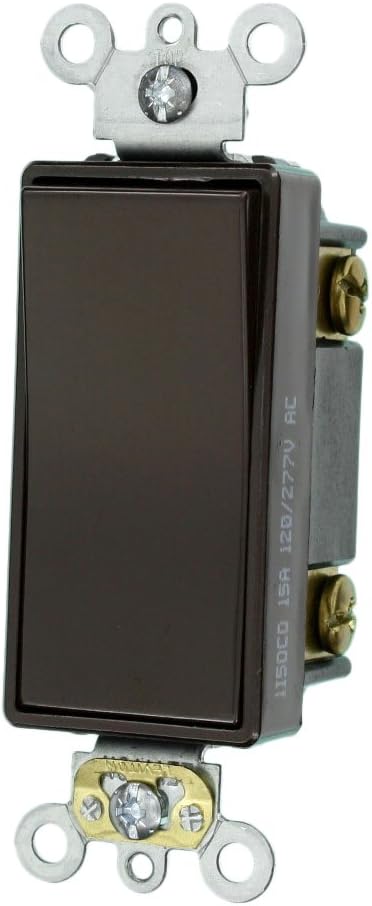 Leviton 5693-2 15-Amp 120/277-Volt Decora Plus Rocker 3-Way AC Quiet Switch, Brown by Leviton