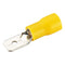 Baomain 1/4" Male Quick Disconnects - Vinyl Insulated Spade Wire Connector Electrical Crimp Terminal 12-10 AWG (Pack of