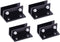 4pcs Aluminum Alloy Glass Clamp Holder, 8-12mm Thickness, Black