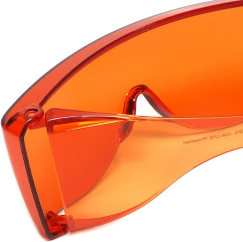 Calabria 3000 Orange Fitover Safety Glasses for Teeth Whitening LED Light Protection, Anti Scratch Fog