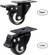 2" Caster Wheels Set of 4, Heavy Duty with Brake, No Noise Locking Polyurethane (PU) Wheels