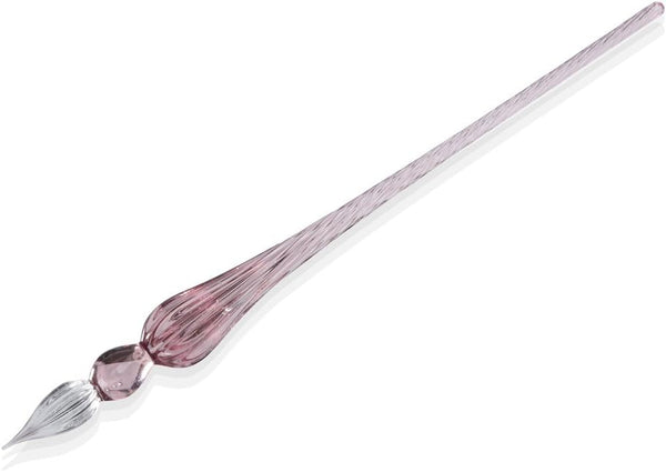molshine Handmade Crystal Glass Dip Pen - Light Purple Calligraphy Pen for Writing, Drawing, Gifts