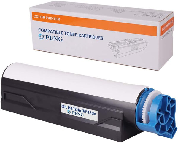 PENG Compatible Toner Cartridge for OKI412 (1-Pack Black) Replacement for B412 B432 B512 Printers, 3,000 Pages