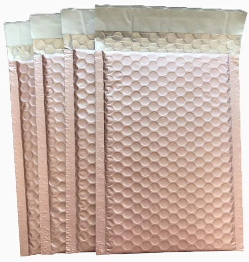 ProLine Matte Metallic Rose Gold Bubble Mailers, 6x10 Inch Self Seal Padded Envelopes (25)