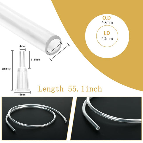 3pcs 200ml Syringes with Tip Adapters, Large Garden Syringe for Scientific Labs and Nutrient Measuring
