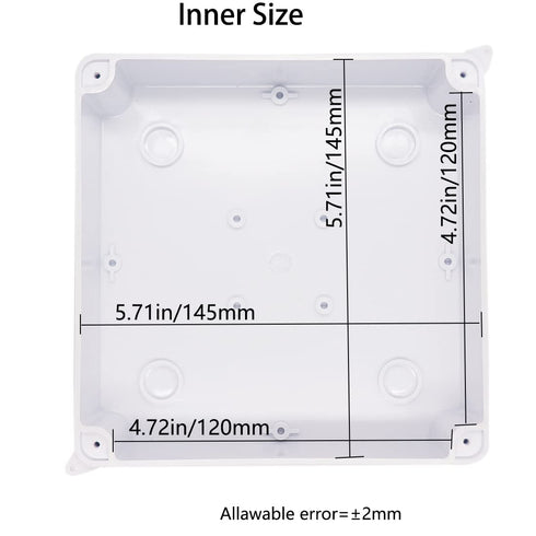 Junction Box, Zulkit Project Box with Reserved Holes, IP65 Waterproof Dustproof Electrical Box ABS Plastic