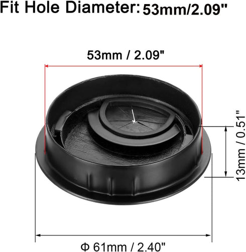uxcell Cable Hole Cover 2.1Inch/53.5mm Zinc Alloy Desk Wire Cord Grommets for Cable Organizer, 4 Pcs Black