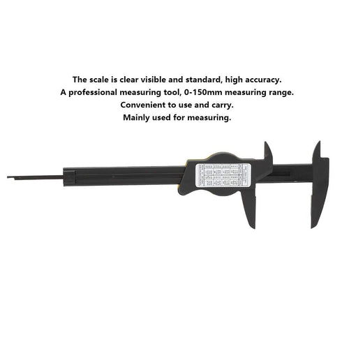Vernier Caliper Dial Measuring Tool, 0-150mm Plastic Caliper for Home Improvement