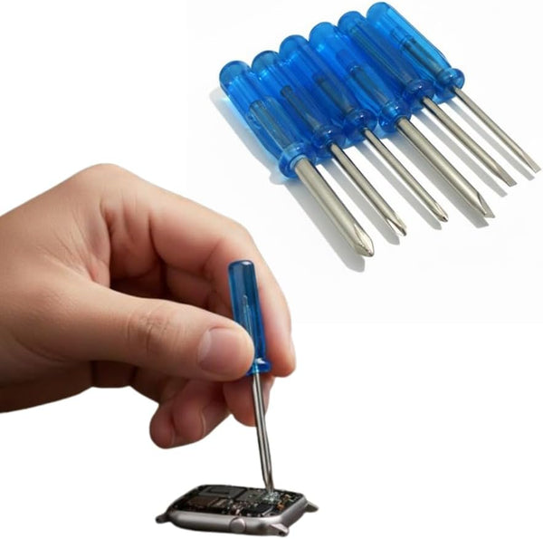 Gadgetime USA Mini Screwdriver Set, Pack of 6, Cross and Flat Tip Sizes 3