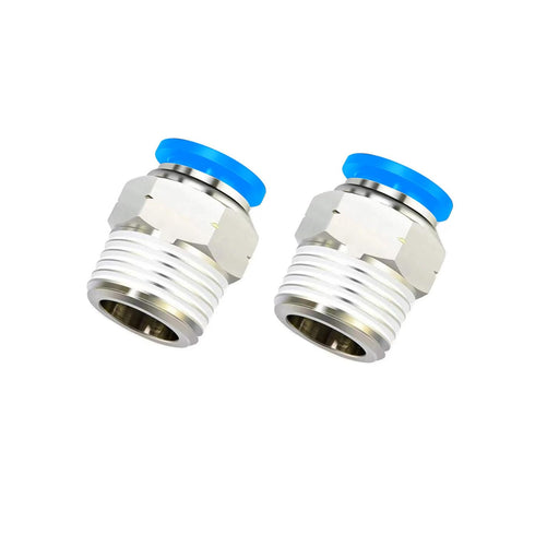 PNEUMATIC Push to Connect Fitting, 10MM Tube OD x 3/8 Inch NPT Thread Male Straight Connector, Pack of 10