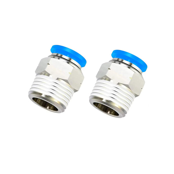 PNEUMATIC Push to Connect Fitting, 10MM Tube OD x 3/8 Inch NPT Thread Male Straight Connector, Pack of 10