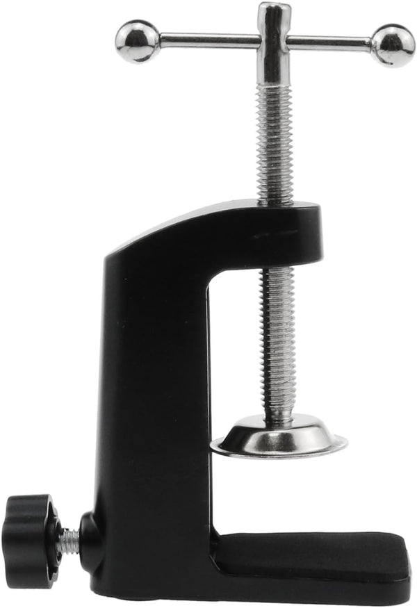 1PCS Black Aluminum Alloy Desk C-Clamp, Desk Light Mounting Cantilever Bracket with Adjustable Screws