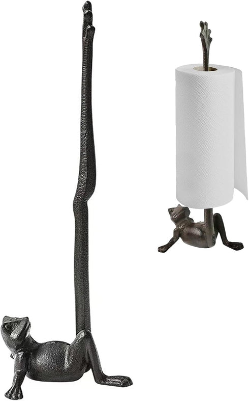 Jeonz Cast Iron Paper Towel Holder Countertop, Frog Leg Toilet Paper Holder Stand,