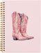 Pink Notebook, Cowgirl Western Preppy Journal, Trendy Hardcover Spiral Notebook for Teen Girls, 5.5x8.3