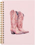 Pink Notebook, Cowgirl Western Preppy Journal, Trendy Hardcover Spiral Notebook for Teen Girls, 5.5x8.3